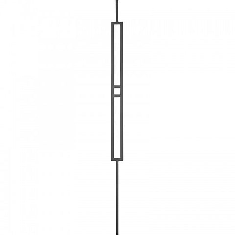 1/2"SQ. Modern Tubular Panel Picket with Stem 2 1/4" x 44" - Satin Black