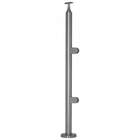 Stainless Steel Round End Railing Post for Glass 40"