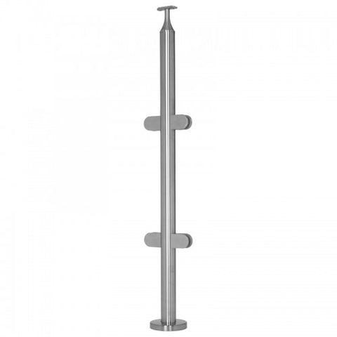 Stainless Steel Round Line Railing Post for Glass 40"