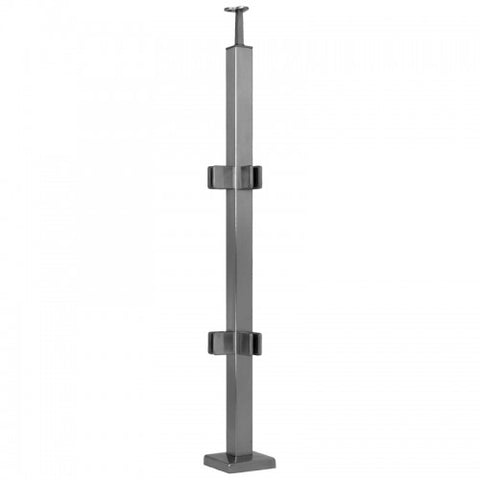 Square Stainless Steel Corner Railing Post for Glass 40"
