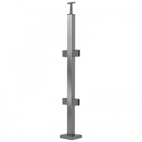 Stainless Steel Square Line Railing Post for Glass 40"