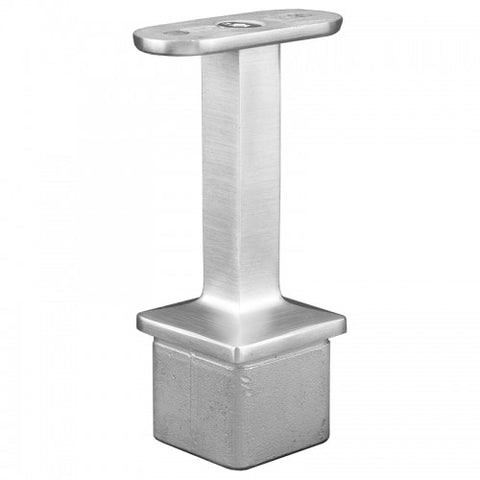 Square Fixed Tube Support for 40 x 40 x 2.0mm Post and Flat Handrail