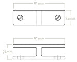 Standard Ultra Slim Frameless 180∞ Glass Connector for Glass to Glass (10-12mm GLASS) - Satin Finish