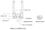 Tilt-Lock Adjustable Top Mount Base Shoe for 12-12.76mm Glass 10 FT. KIT