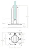 Small Spigot 48 x 48 x 160mm With 100mm Base & 103mm Cover Plate - Satin Finish