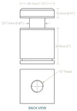 Tilt-Lock Adjustable Square Standoff Flat Cap 1 1/2" x 1 1/2"